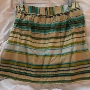 ✨ Ann Taylor LOFT Tan, Green, & Blue Striped skirt